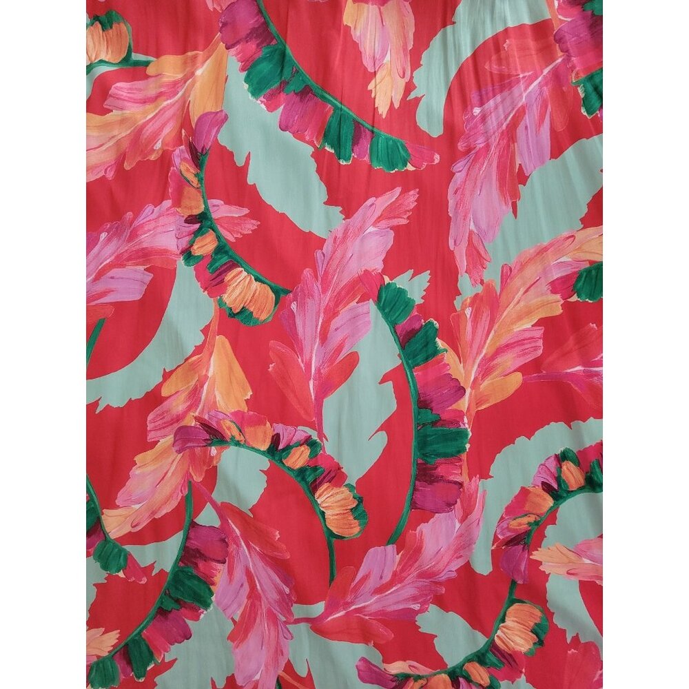 Chicos Tie-Back Foliage Botanical Print Trapeze Sleeveless Lined Dress Sz 4 (20) - Picture 5 of 8